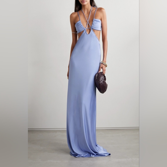 17. NWOT ET OCHS GENESIS CUT-OUT STRETCH SATIN JERSEY GOWN - Picture 2 of 10